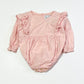 Pink cotton embroidered romper - Size 000