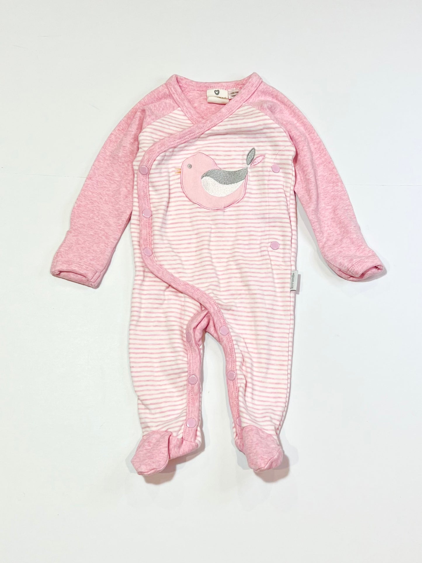 Striped bird onesie - Size 000