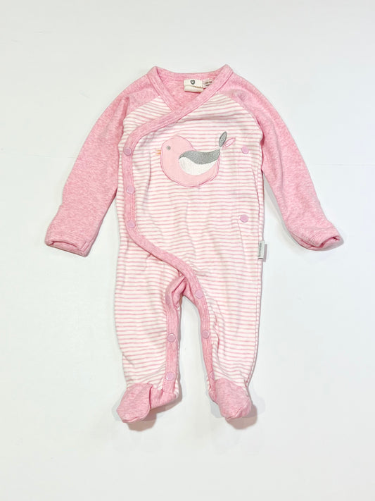 Striped bird onesie - Size 000