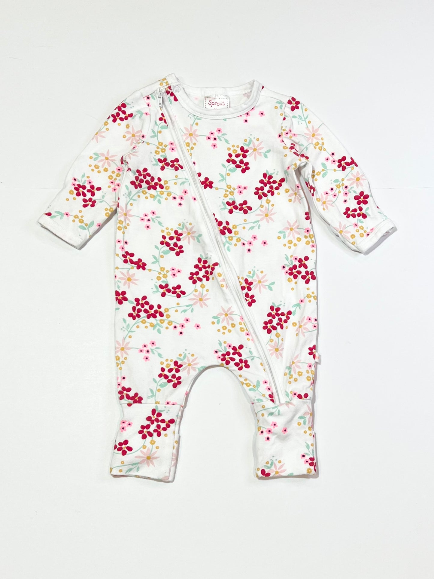 Floral zip onesie - Size 000