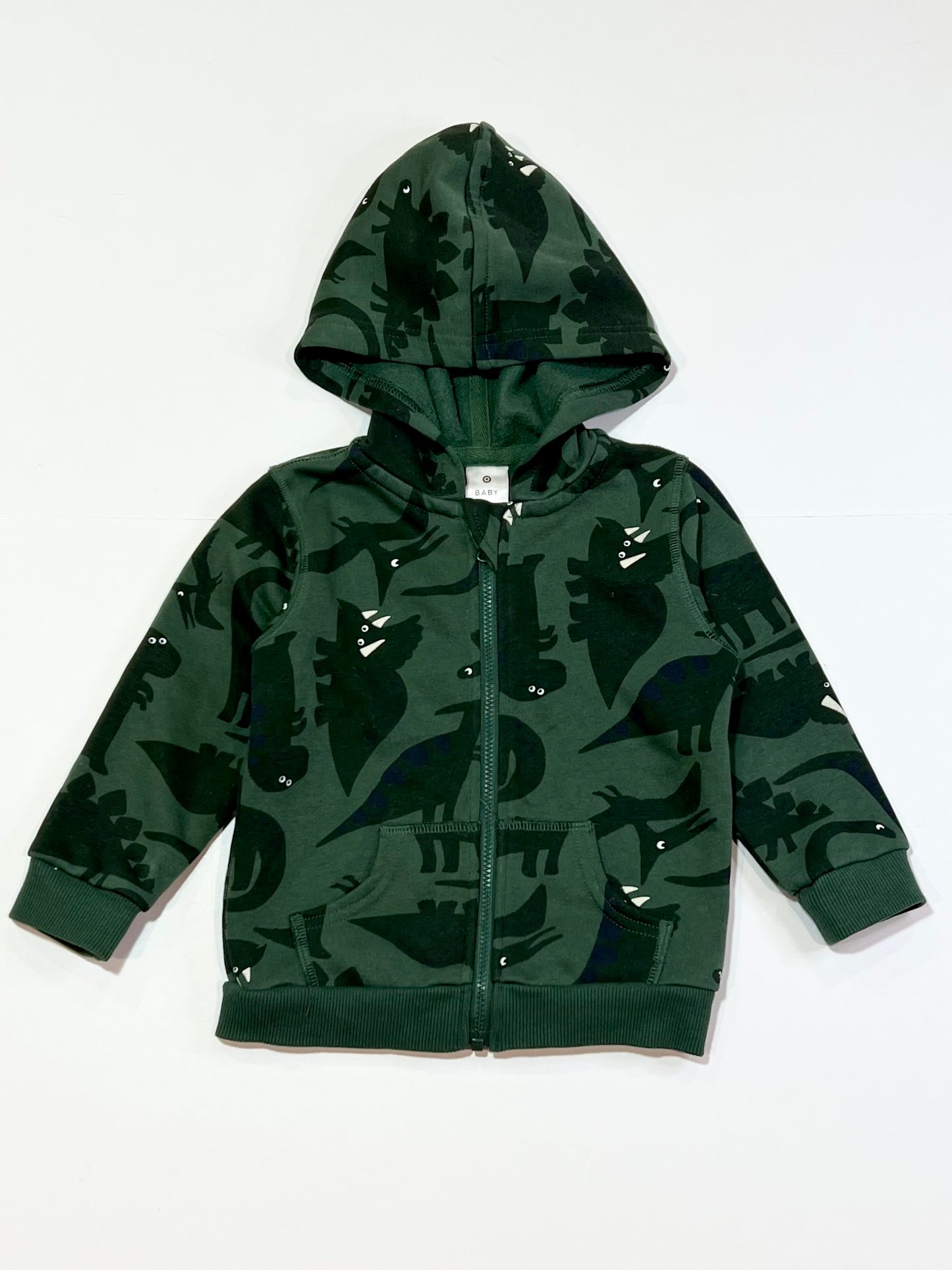Green dino zip hoodie - Size 1