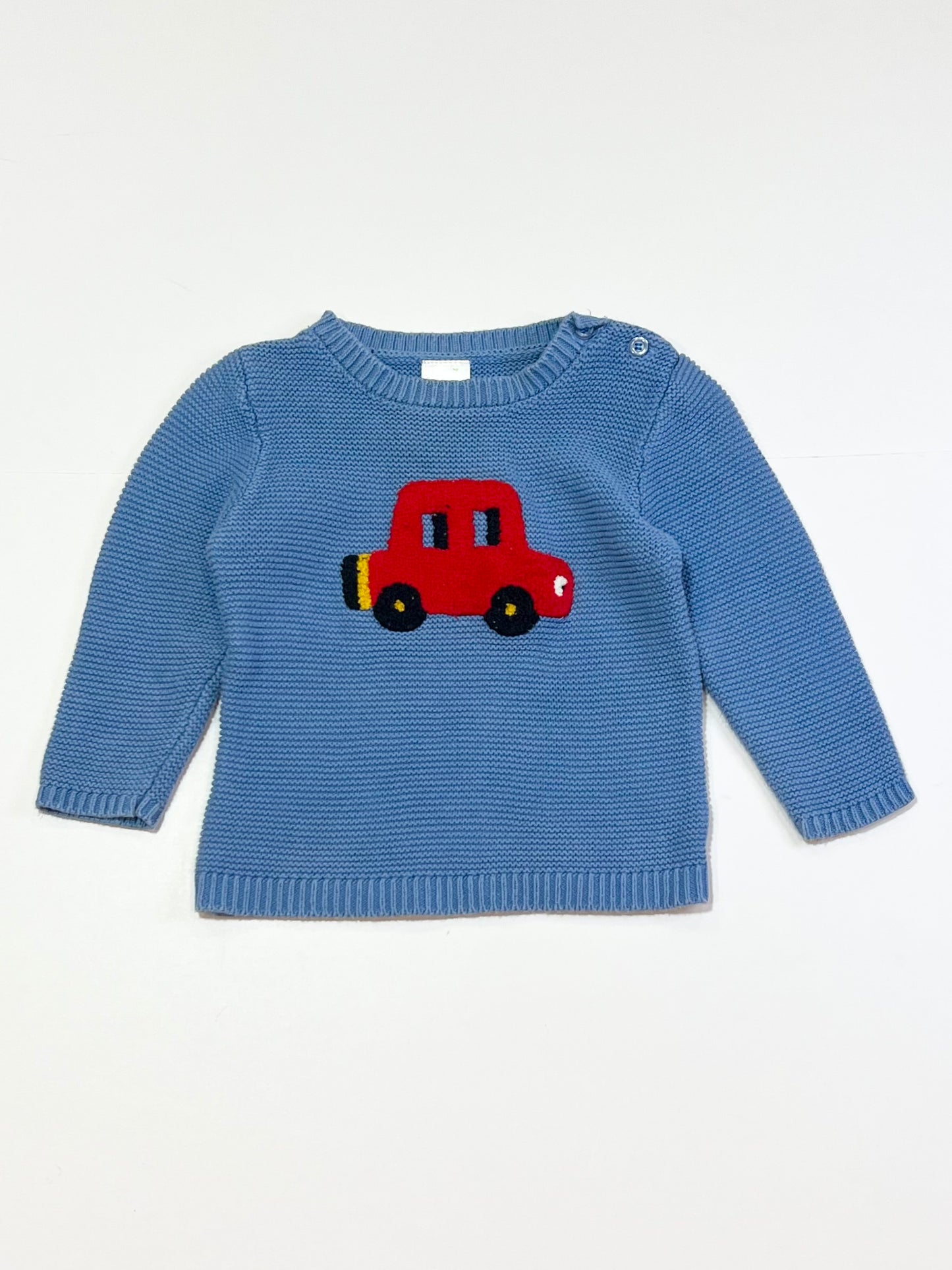 Blue car knit jumper - Size 1
