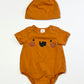 Pumpkin bodysuit with beanie - Size 0