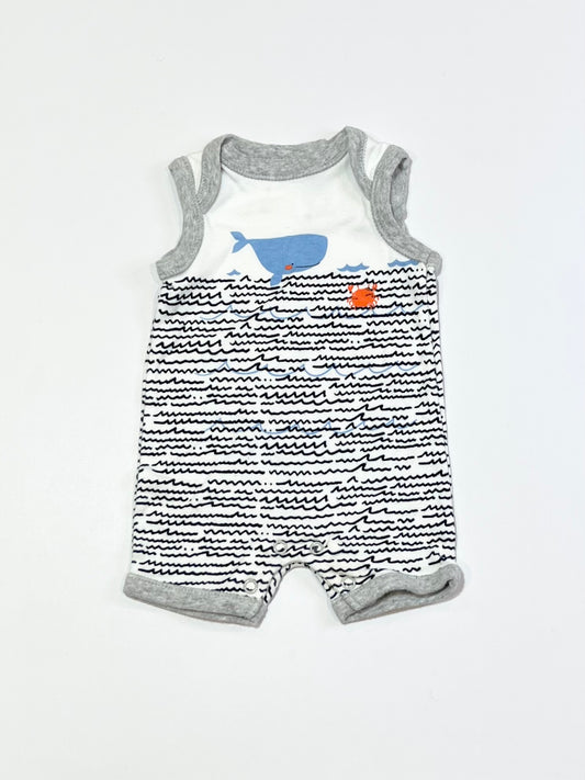 Whale and crab romper - Size 0000