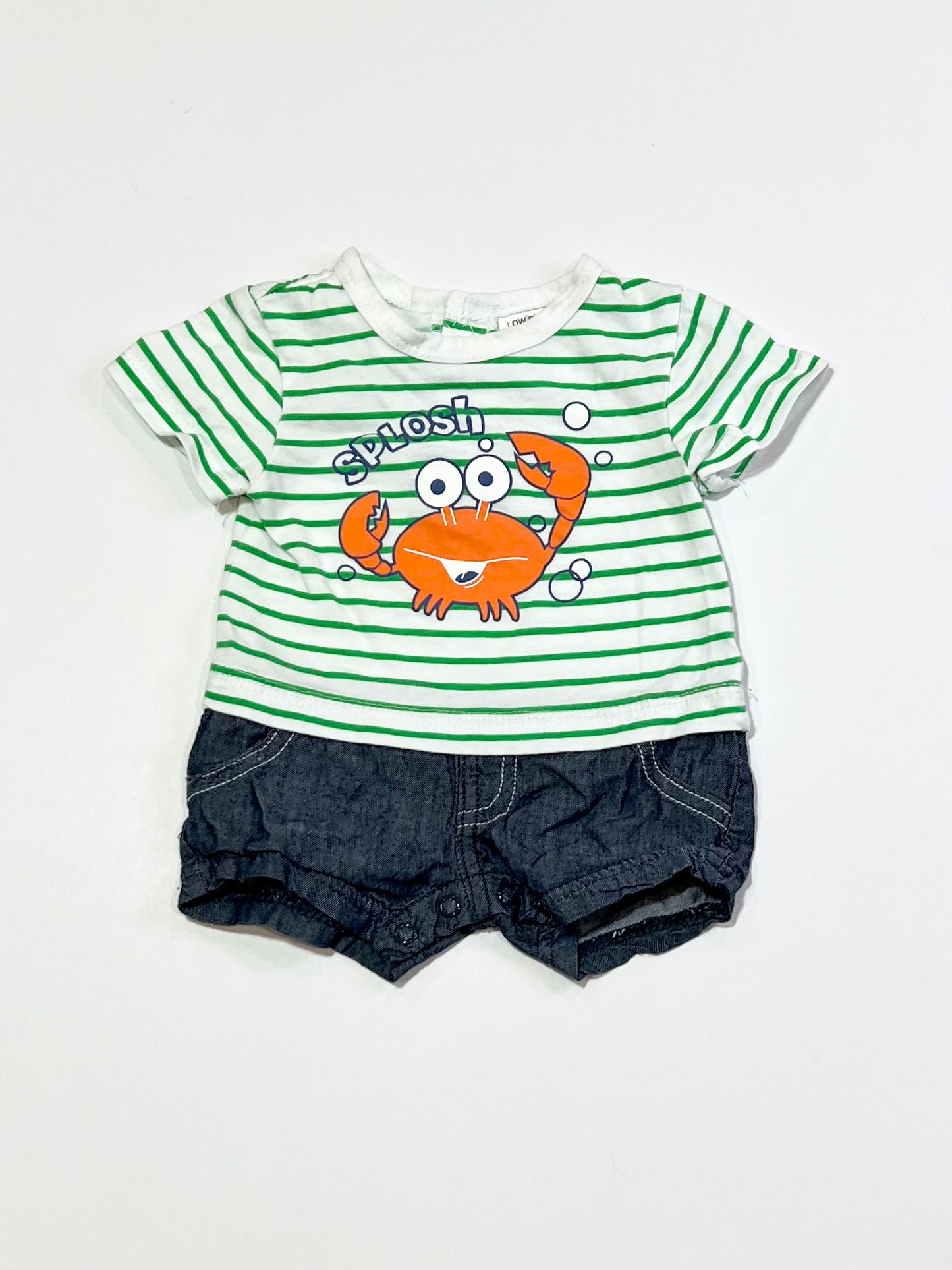 Striped crab romper - Size 0000
