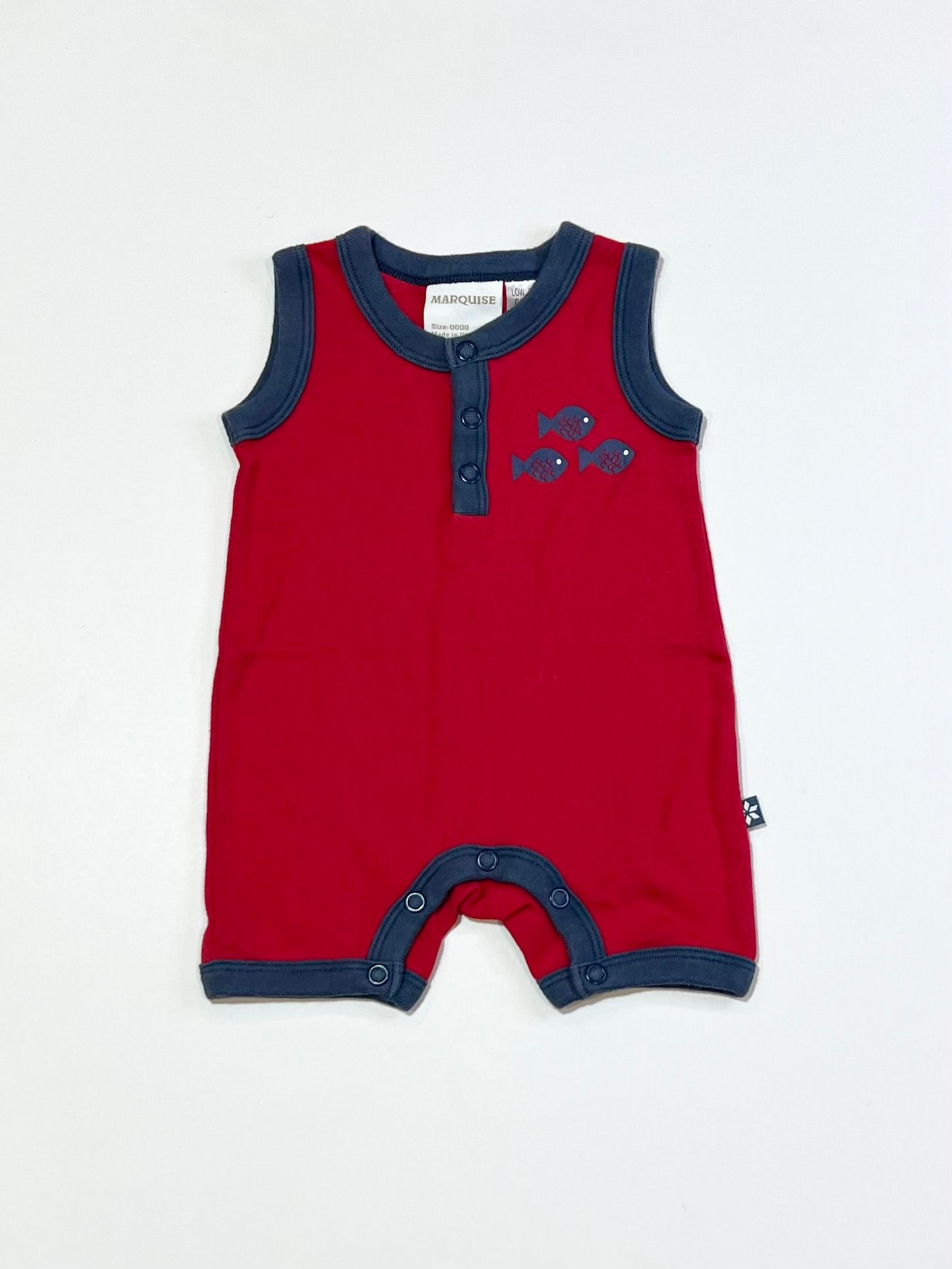 Red fish romper - Size 0000