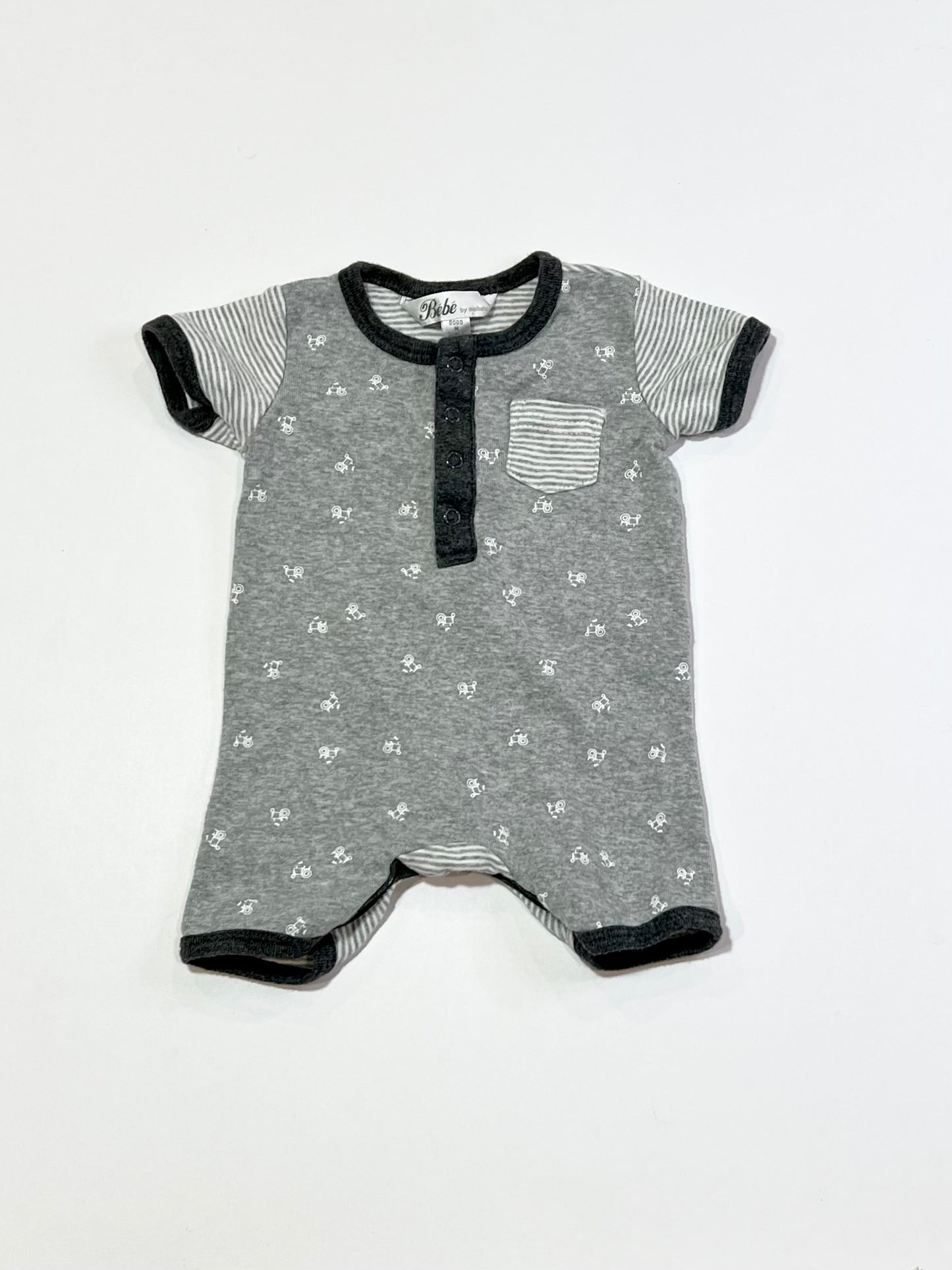 Grey tractors romper - Size 0000