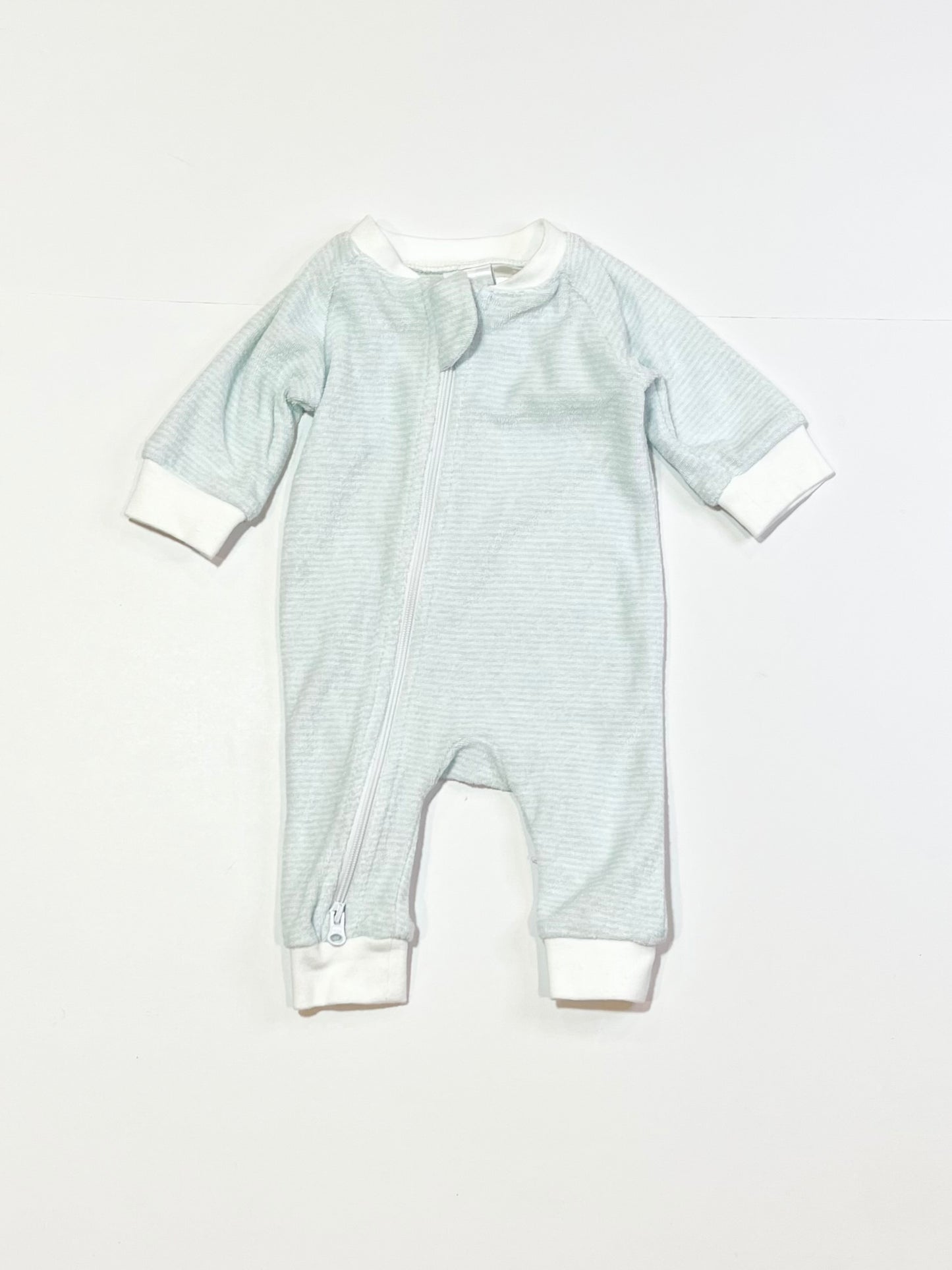 Striped terry zip onesie - Size 00000