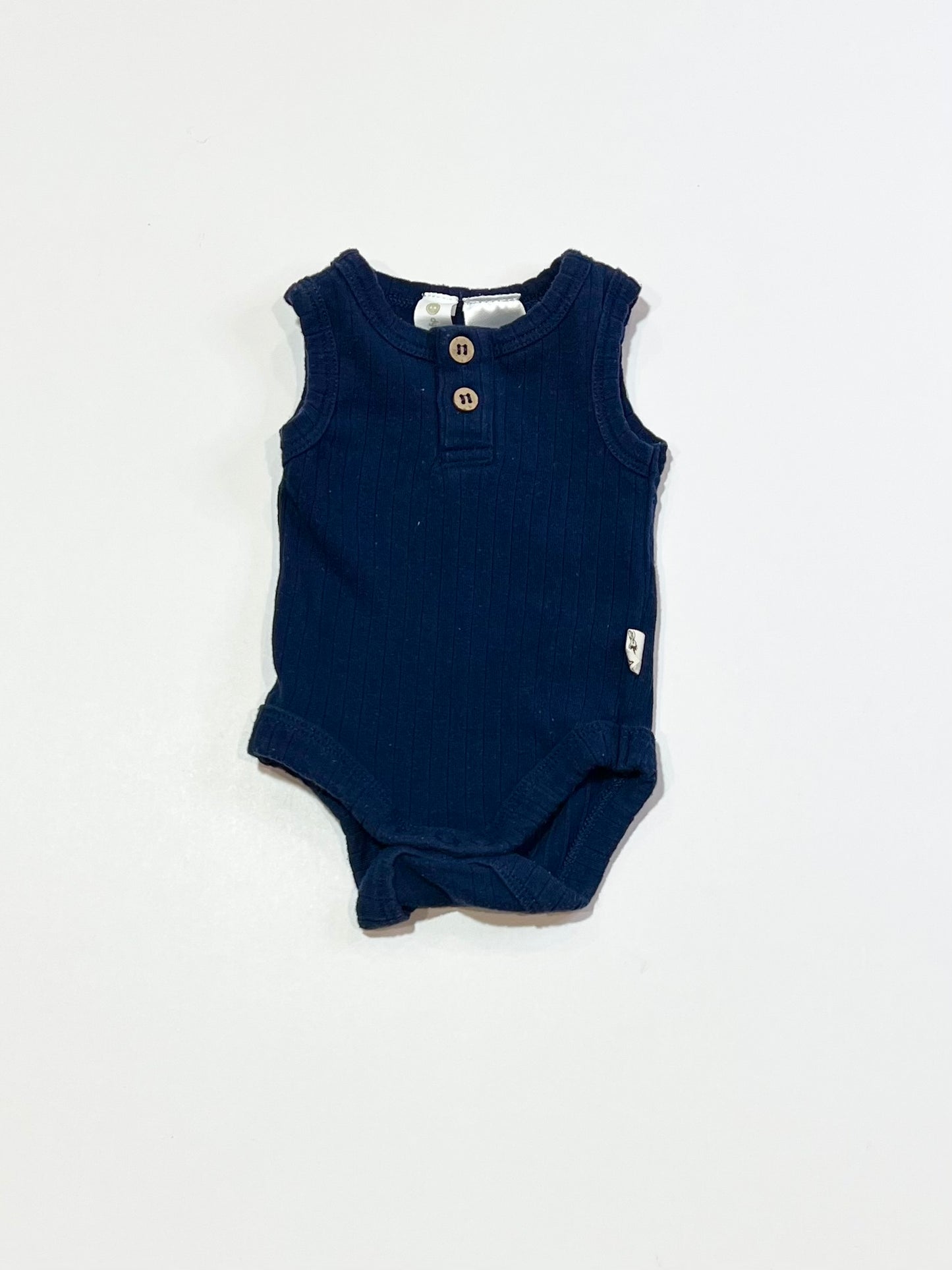 Navy ribbed bodysuit - Size 00000