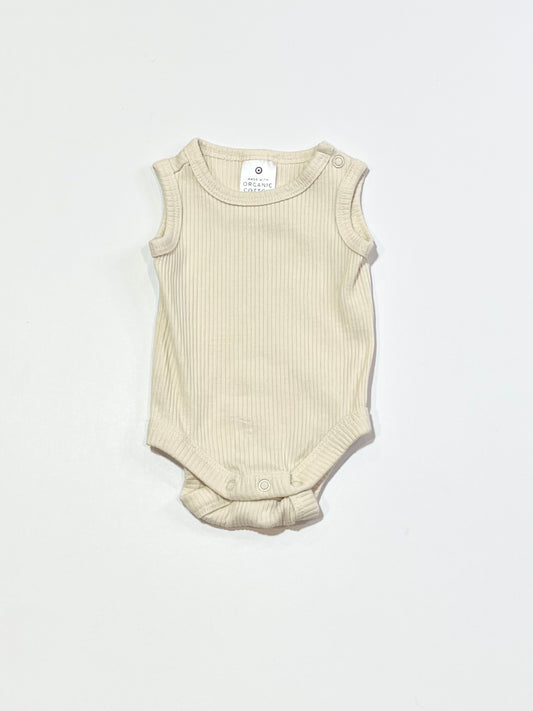 Beige ribbed bodysuit - Size 00000