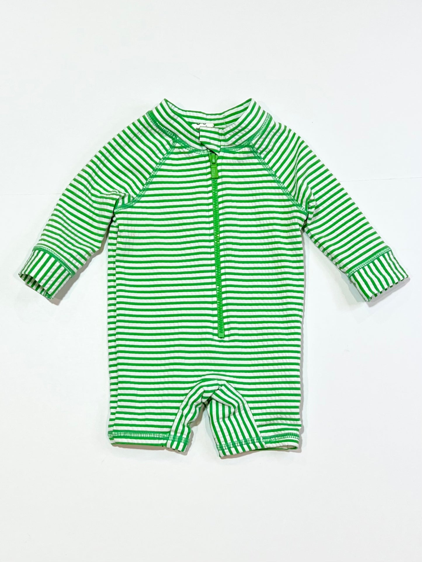 Green striped swim suit - Size 000