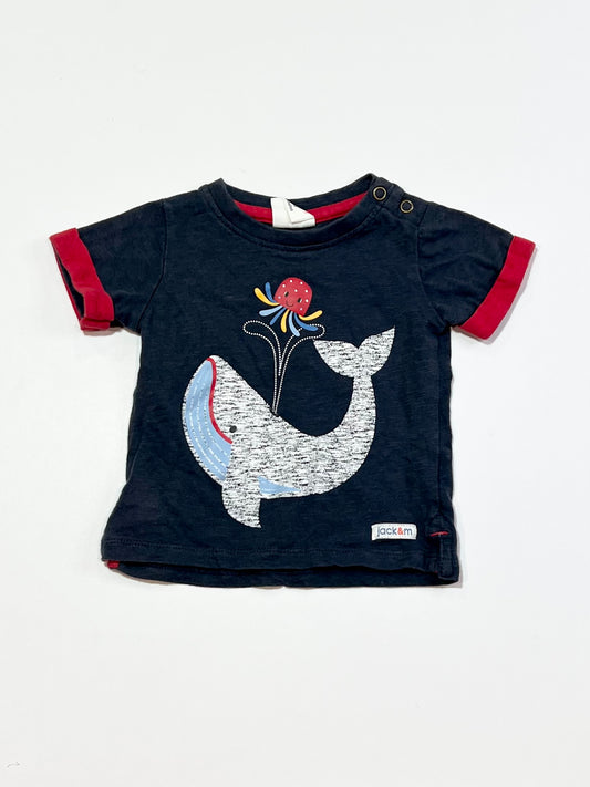 Navy whale tee - Size 000