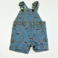 Denim fire truck overalls - Size 000