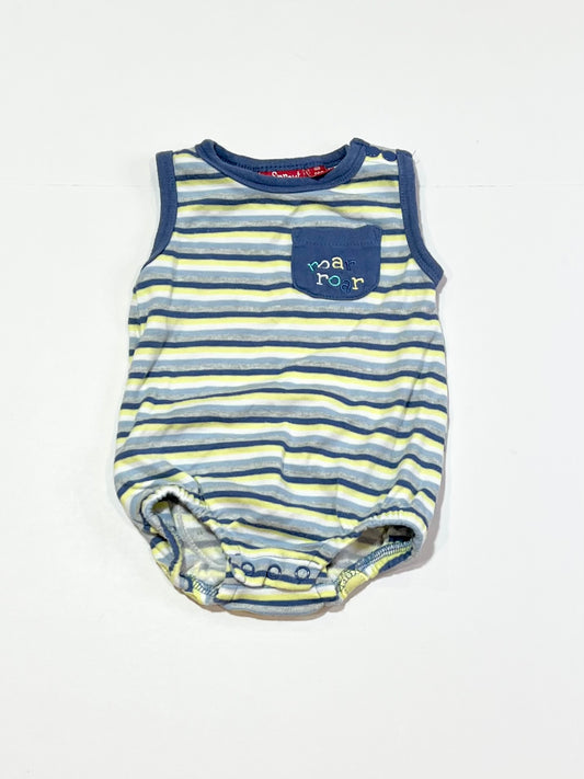 Striped lion romper - Size 000