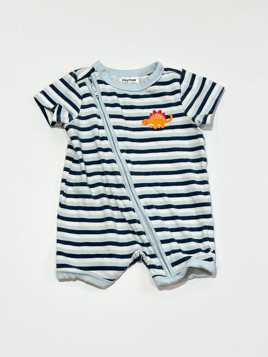 Striped dino zip romper - Size 000