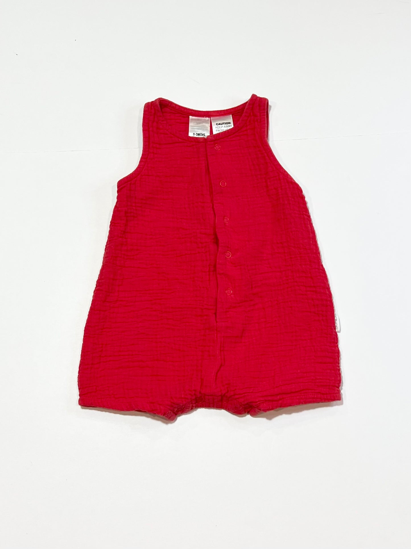 Red cheesecloth romper - Size 000