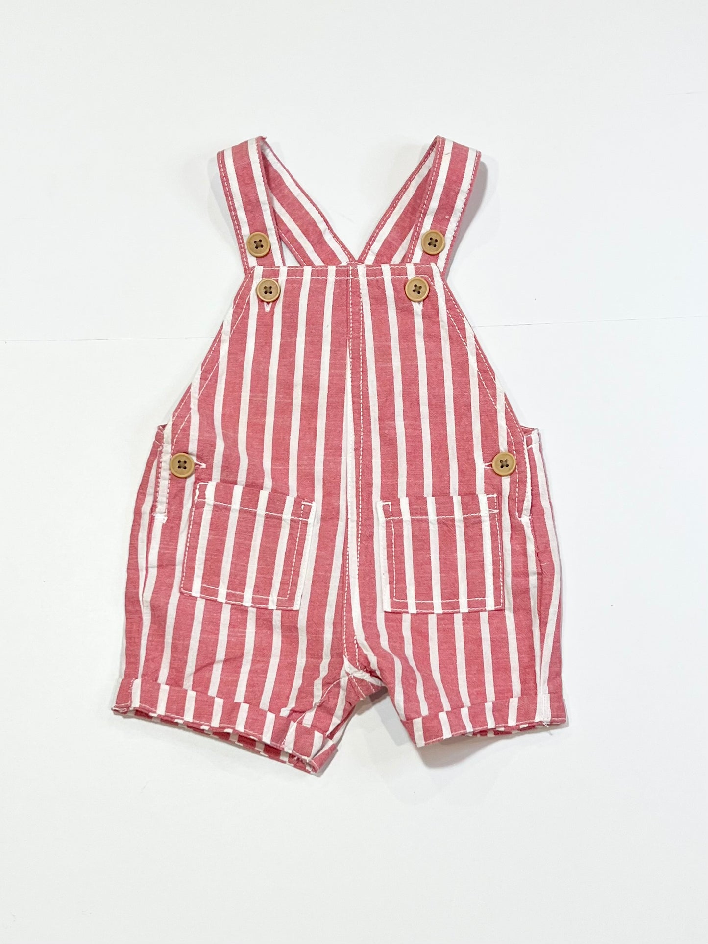 Red striped overalls - Size 00