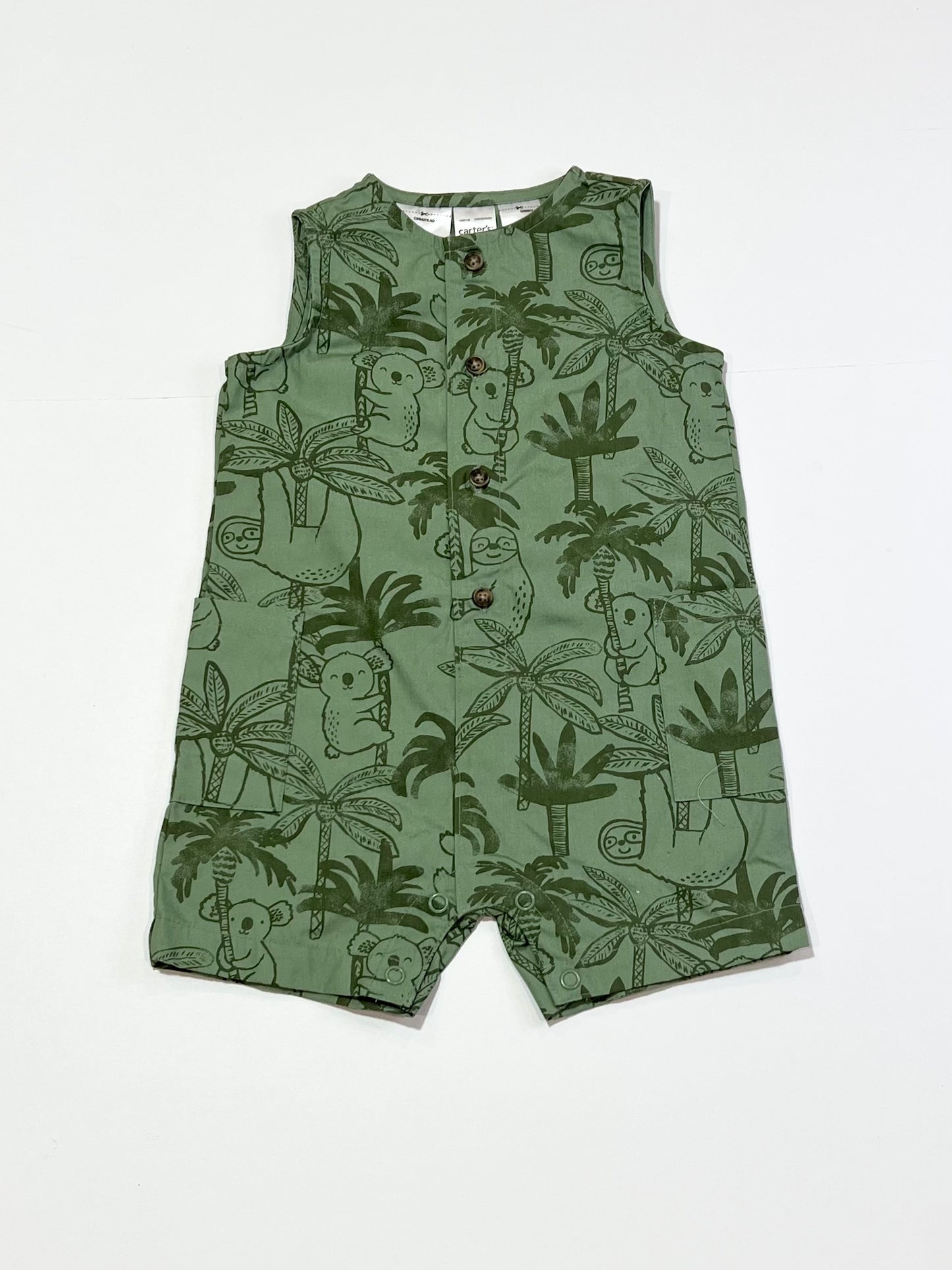 Green koalas romper - Size 00
