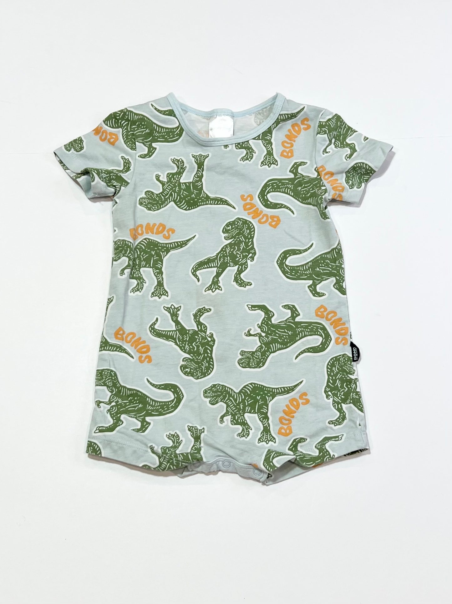 Blue t-rex romper - Size 00