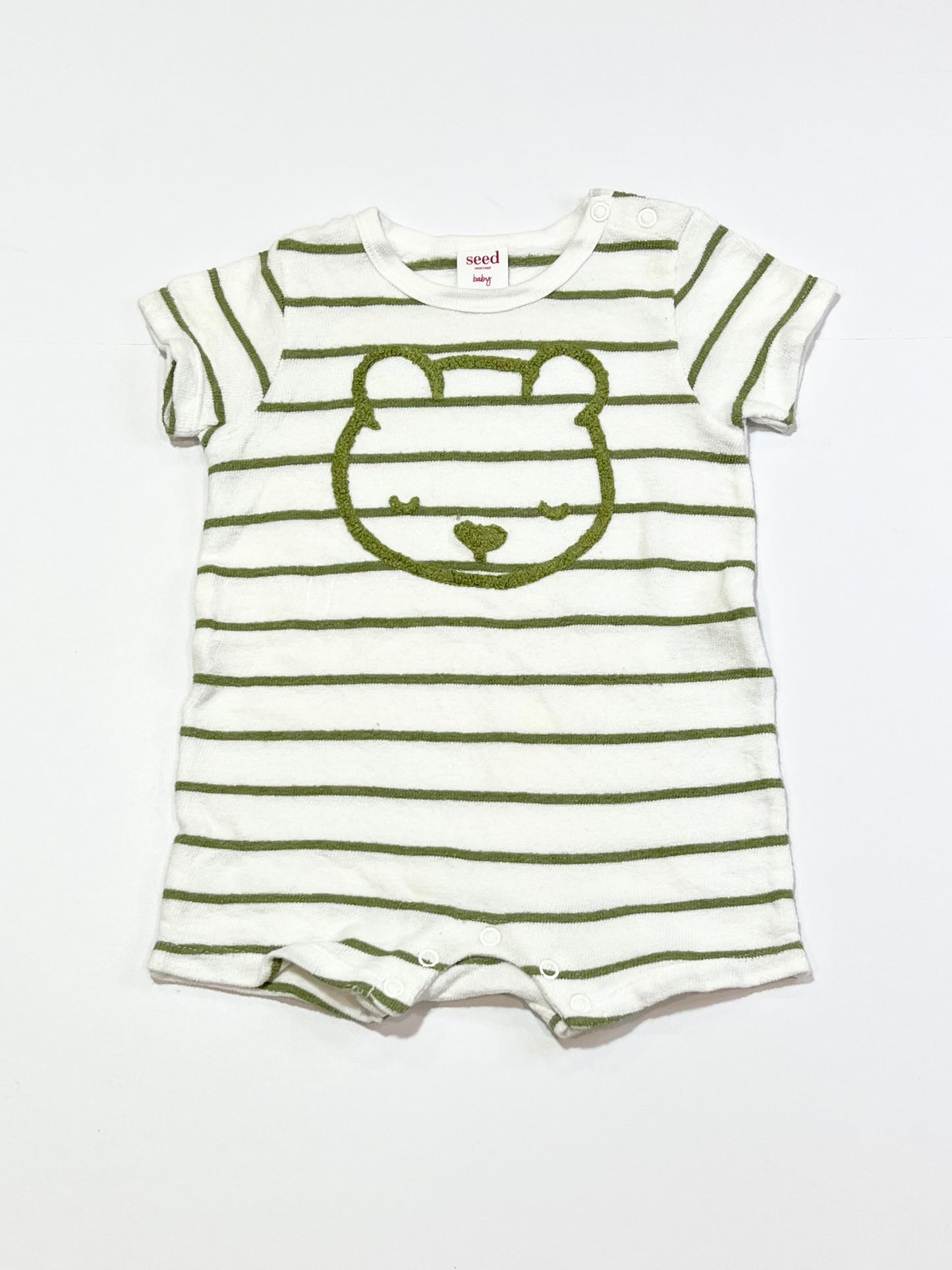 Ribbed bear romper - Size 00