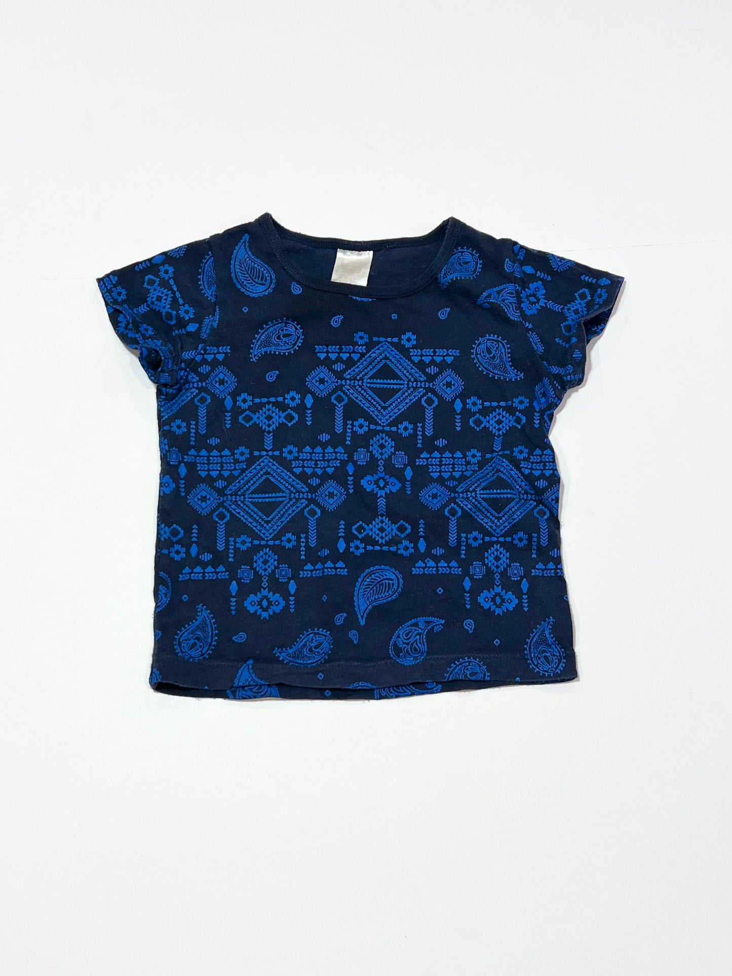 Navy paisley tee - Size 0