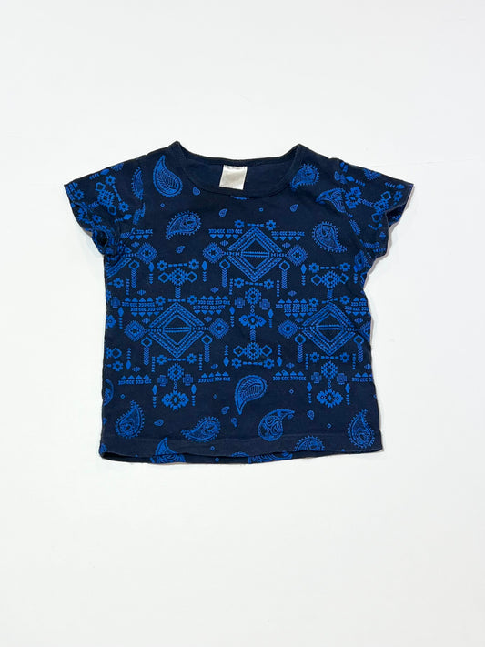 Navy paisley tee - Size 0