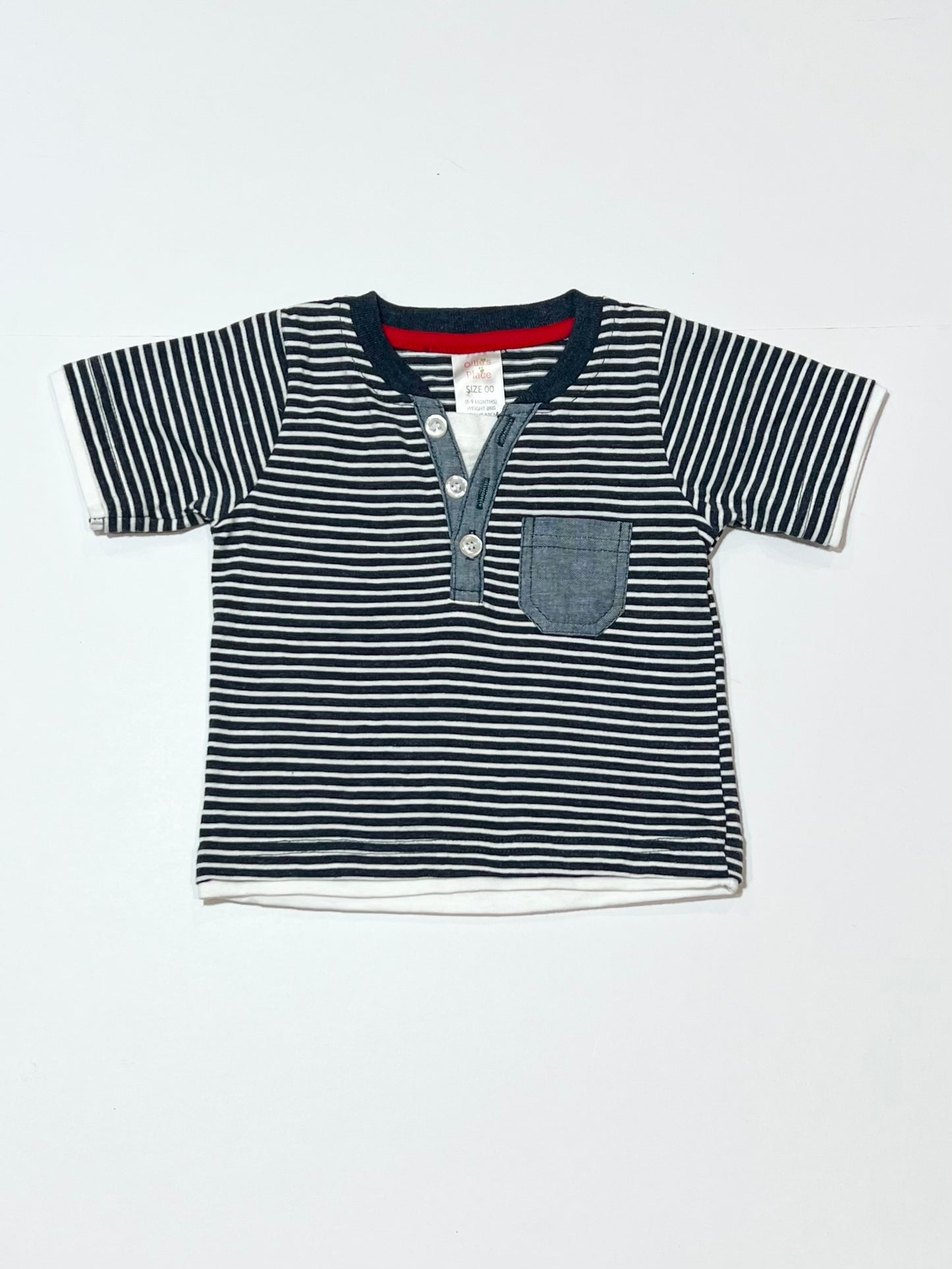 Striped button tee - Size 6-9 months