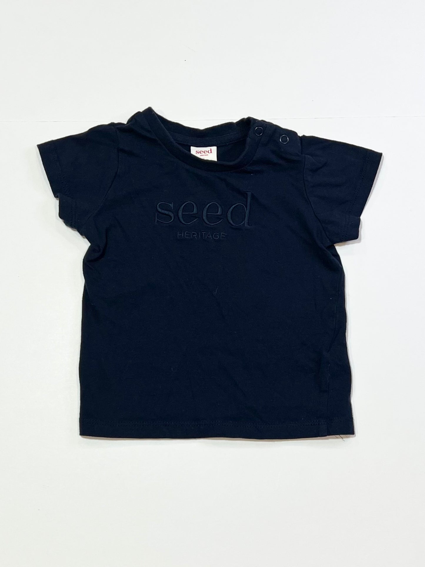Navy logo tee - Size 0
