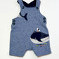 Blue whale overalls - Size 6-9 months