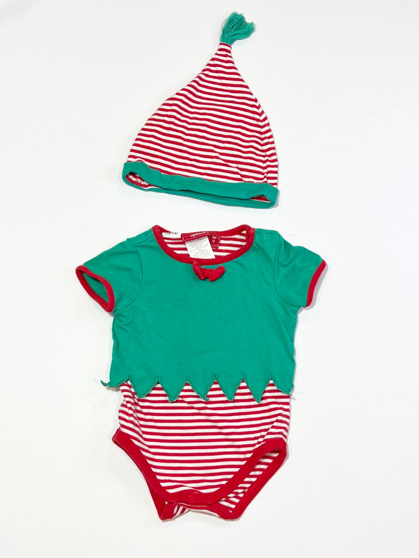 Christmas elf bodysuit and beanie - Size 0