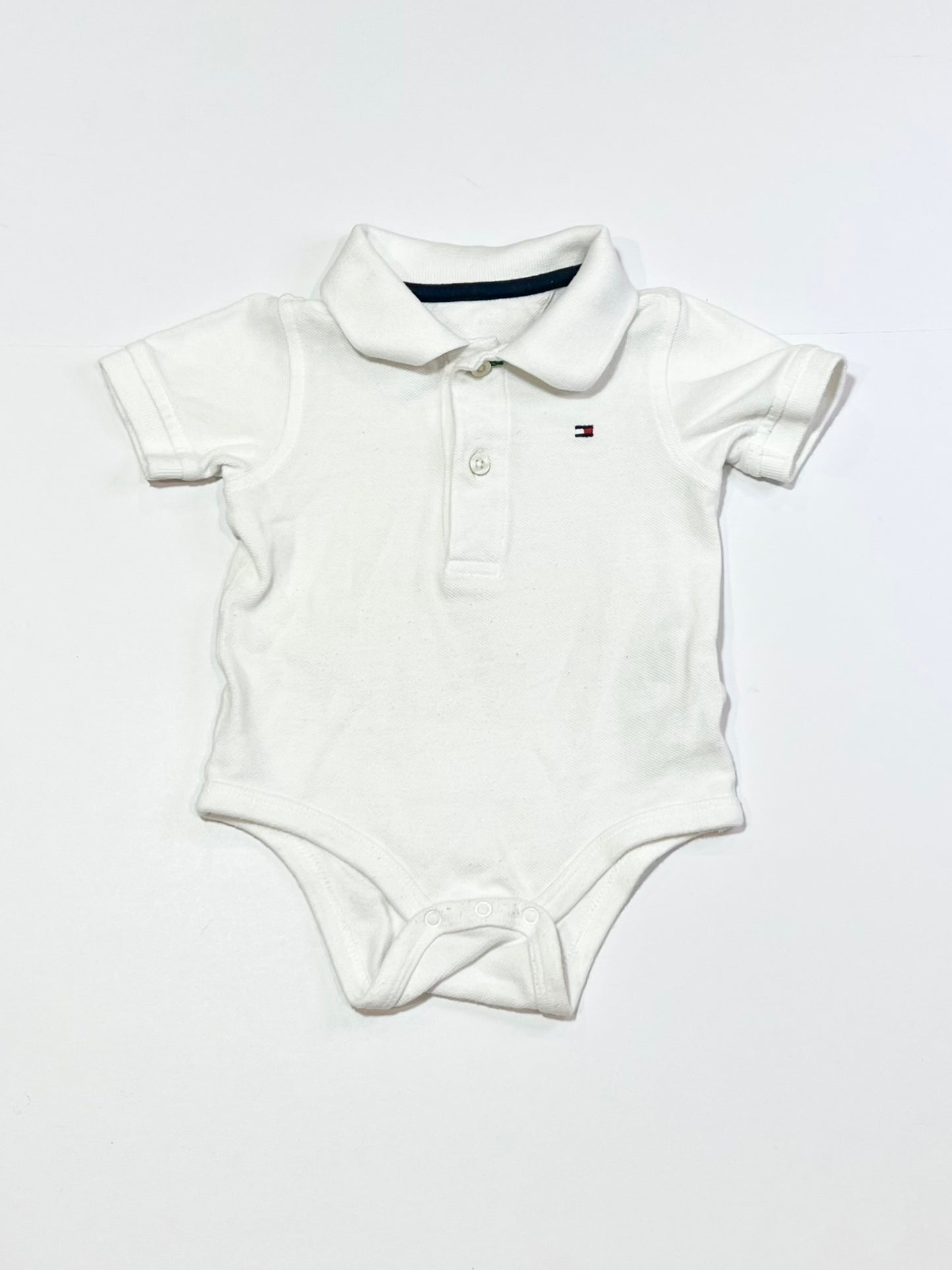 White polo bodysuit - Size 6-9 months