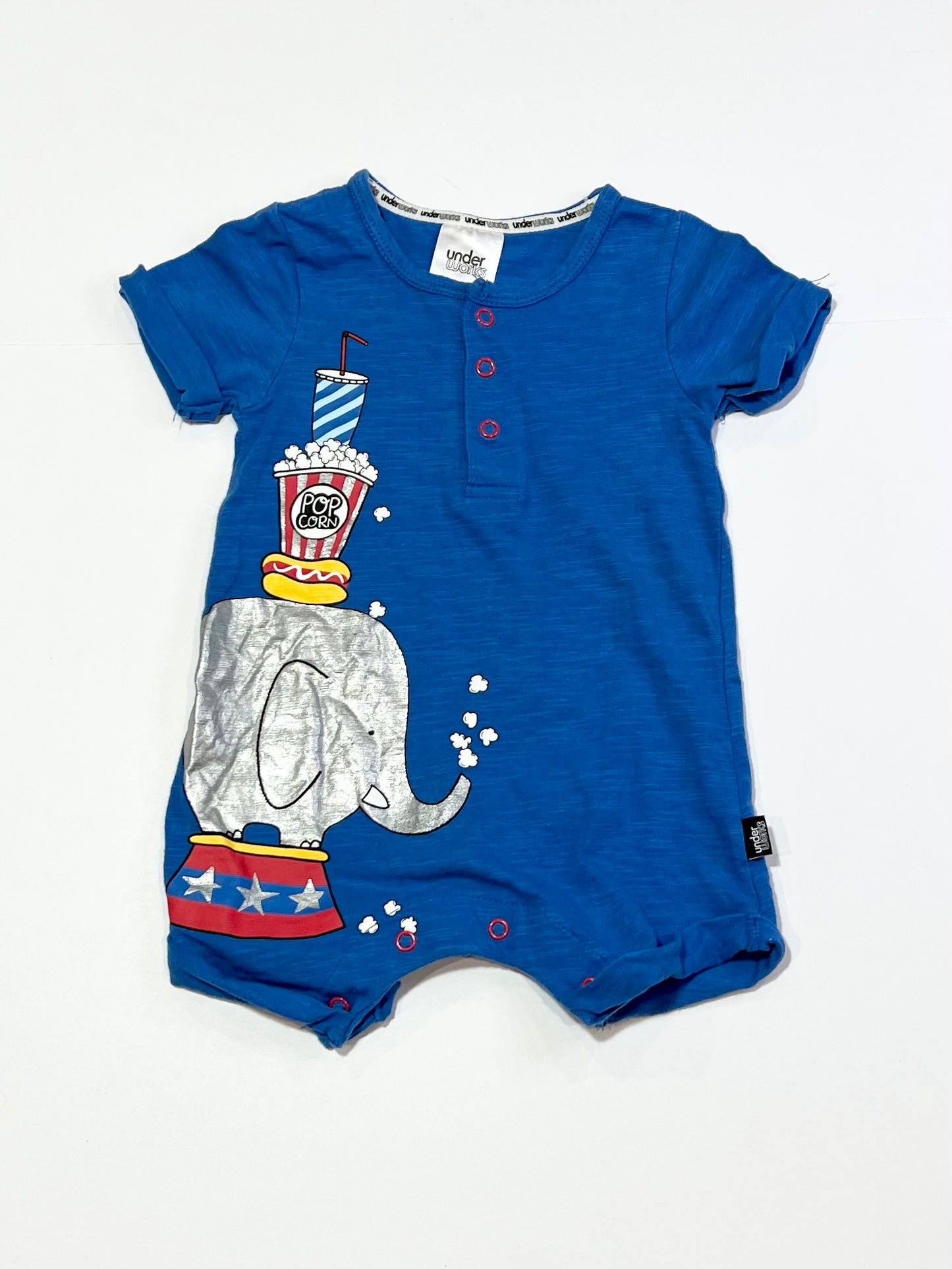 Blue elephant romper - Size 0