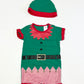 Christmas elf romper with beanie - Size 0