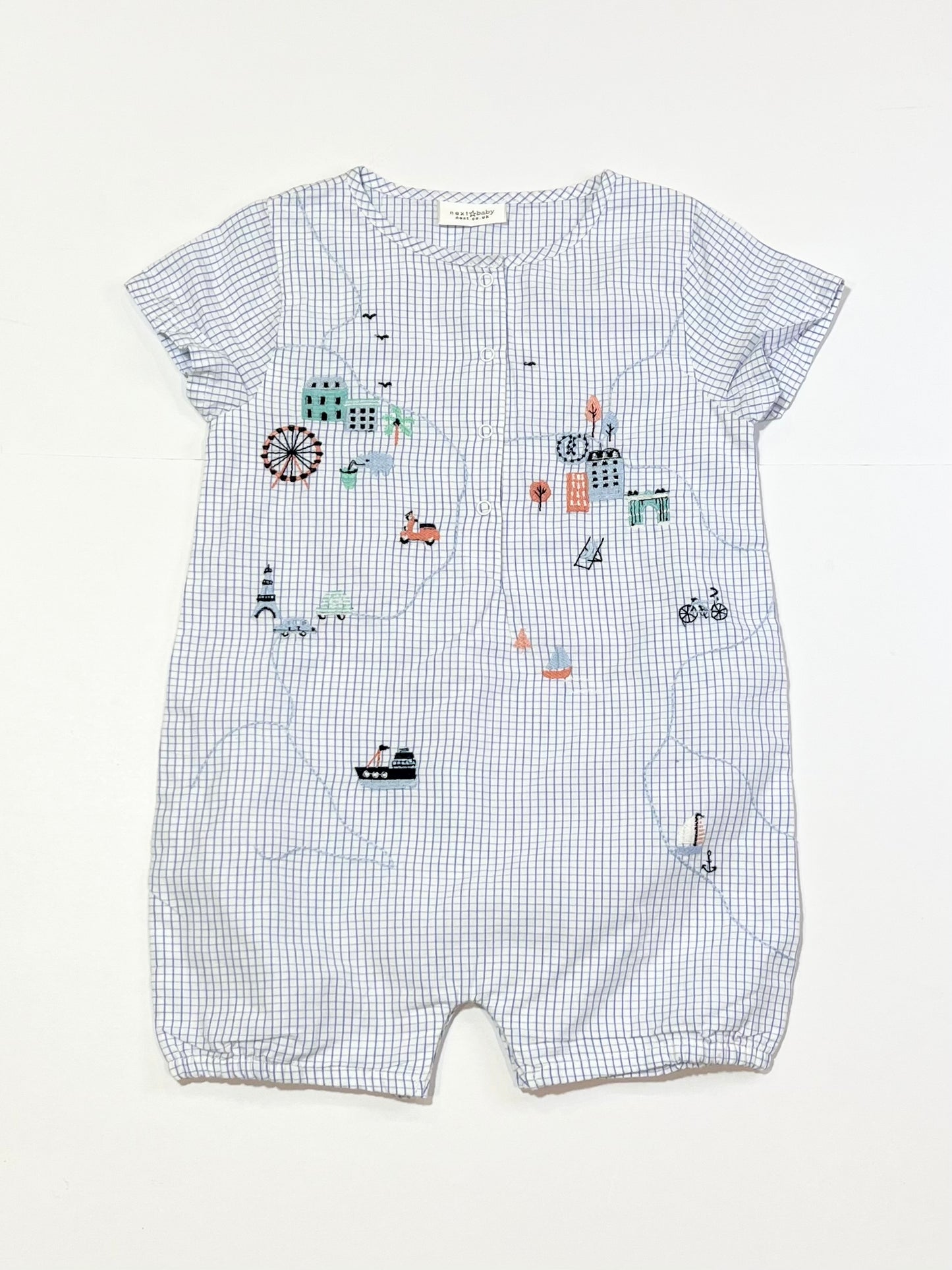 Embroidered romper - Size 9-12 months