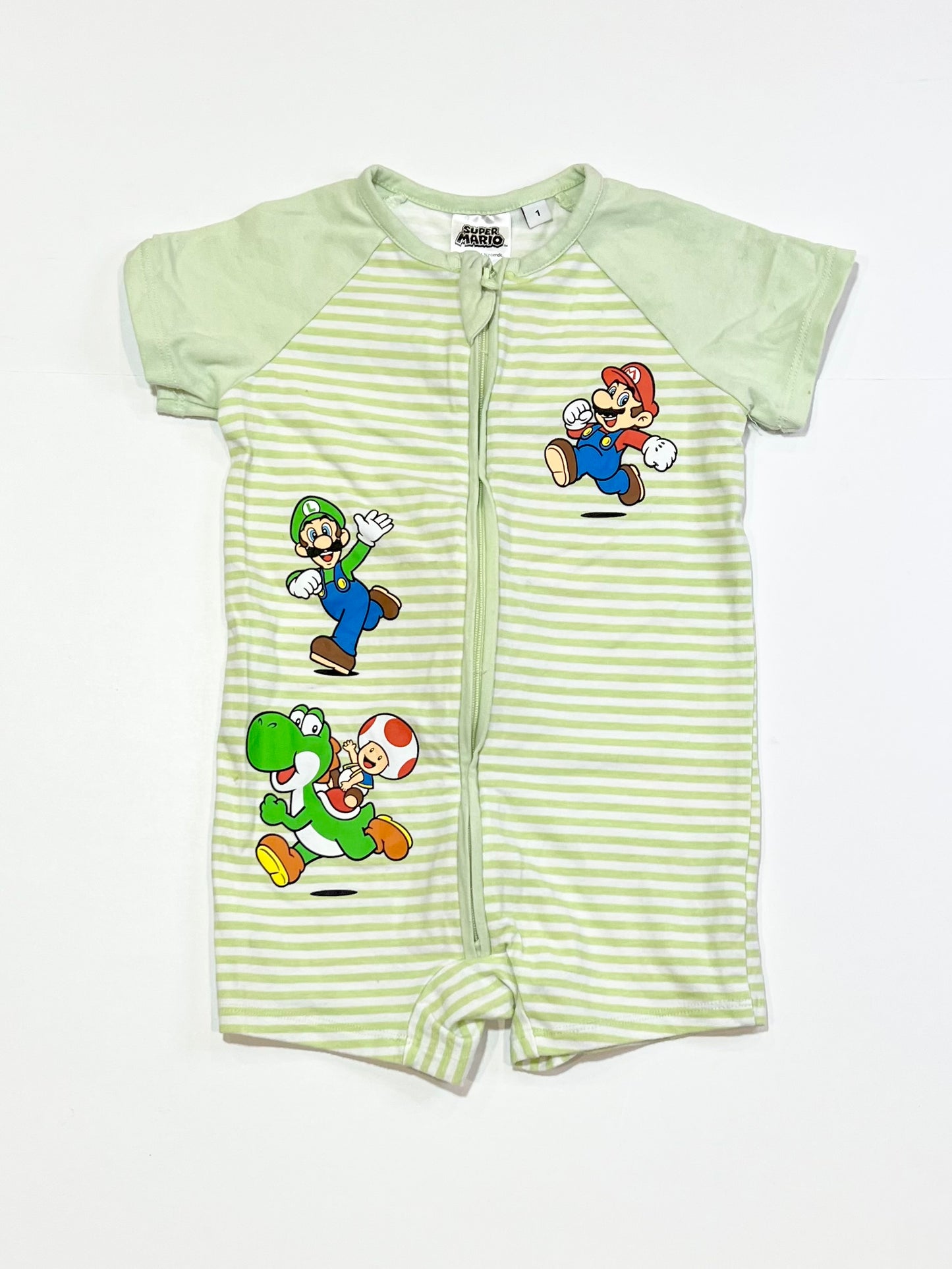Green zip romper - Size 1