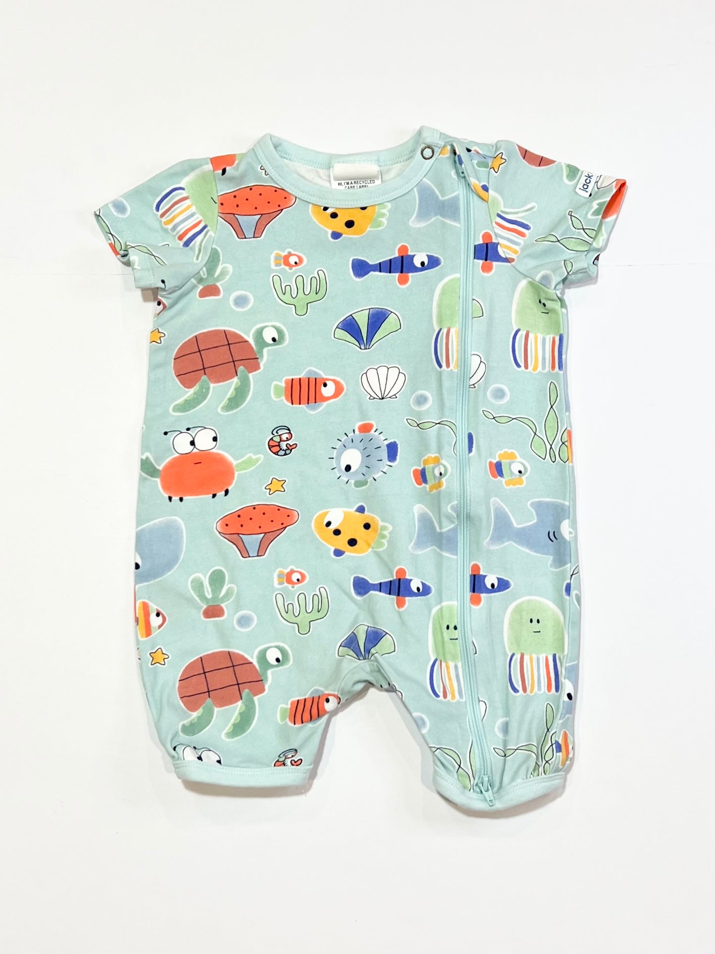 Sea creatures zip romper - Size 1