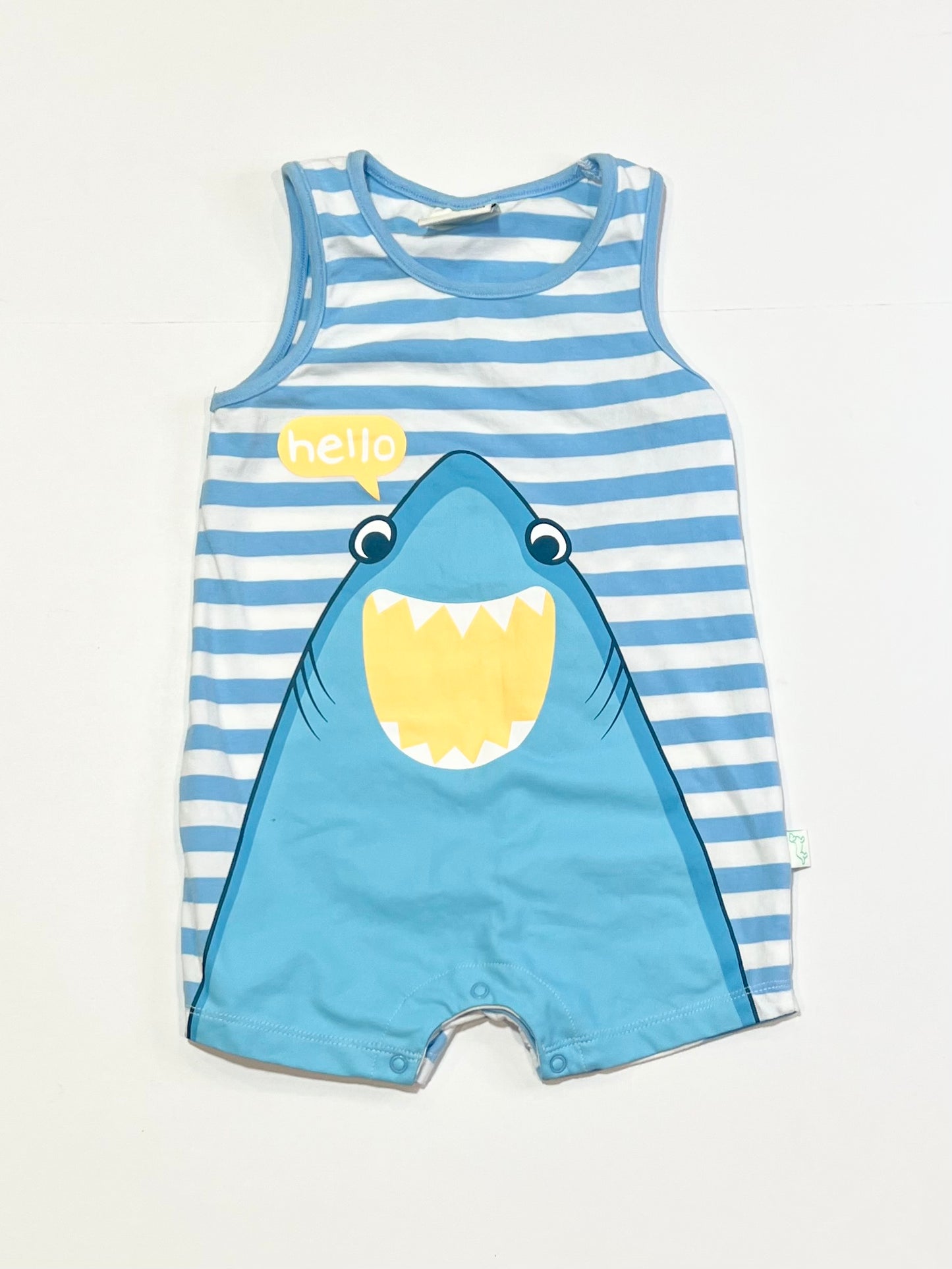 Striped shark romper - Size 1