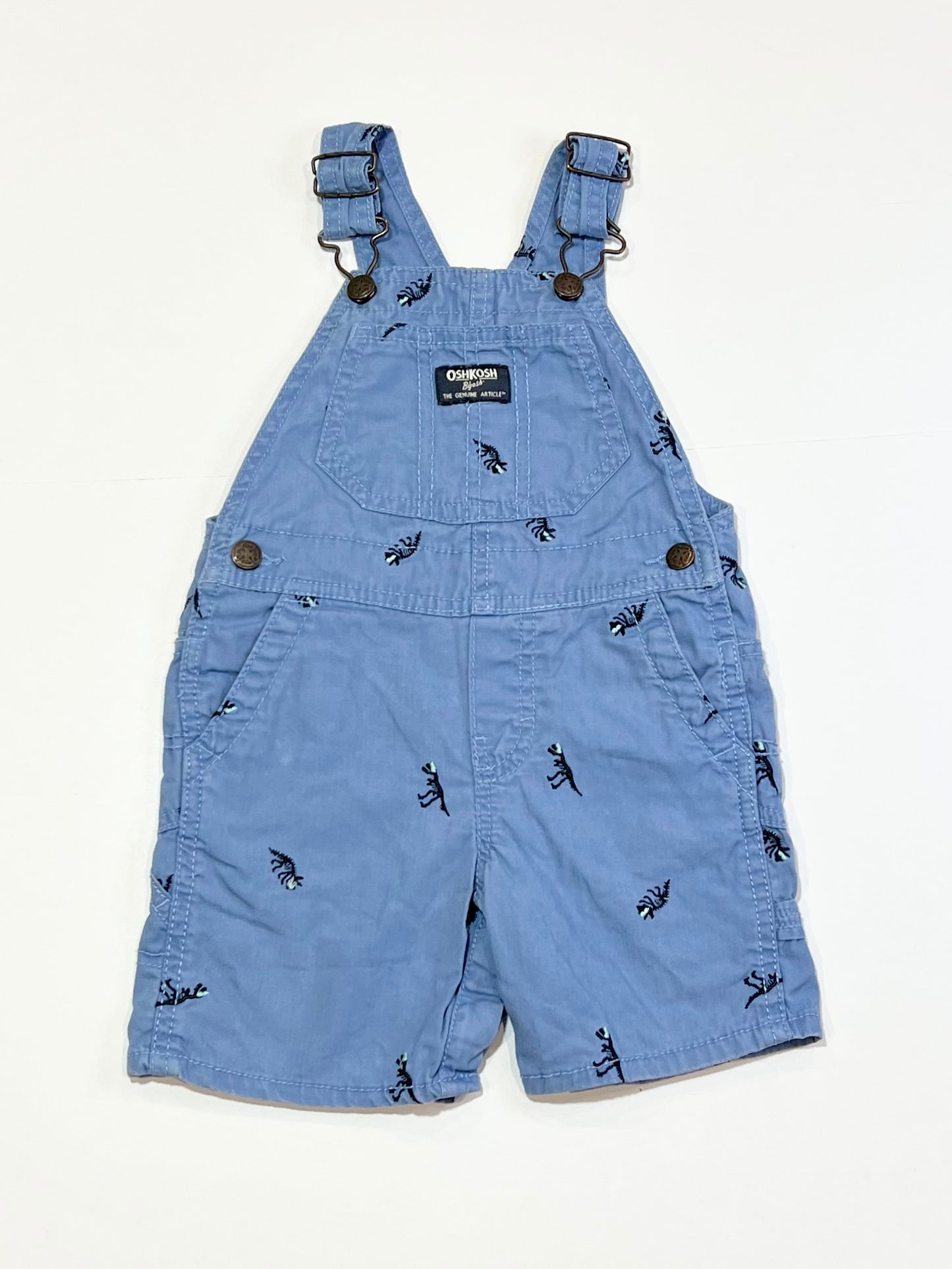 Blue dinosaur overalls - Size 1