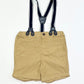 Tan suspender shorts - Size 1