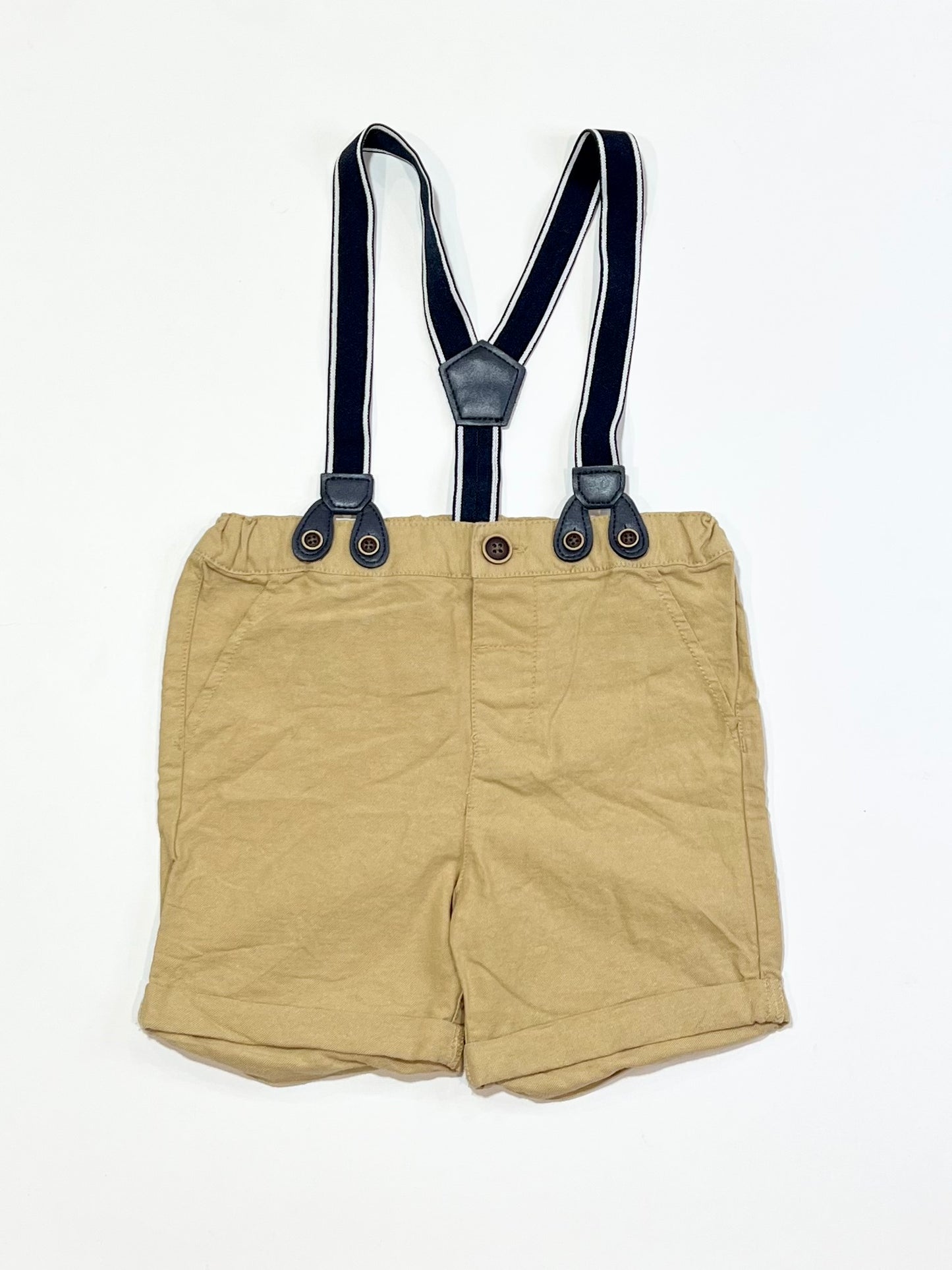 Tan suspender shorts - Size 1