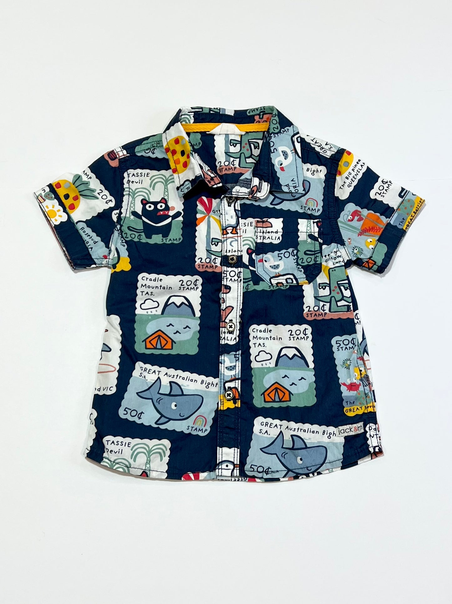 Navy stamps shirt - Size 1