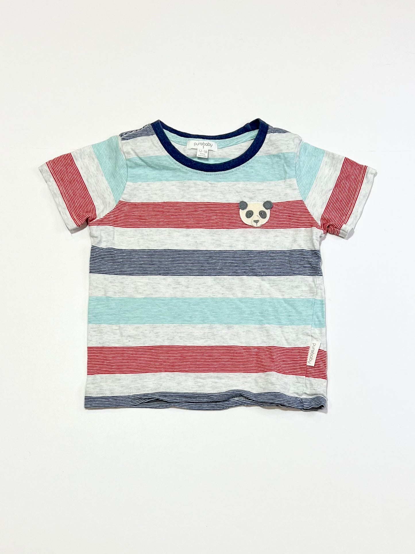 Striped panda tee - Size 1