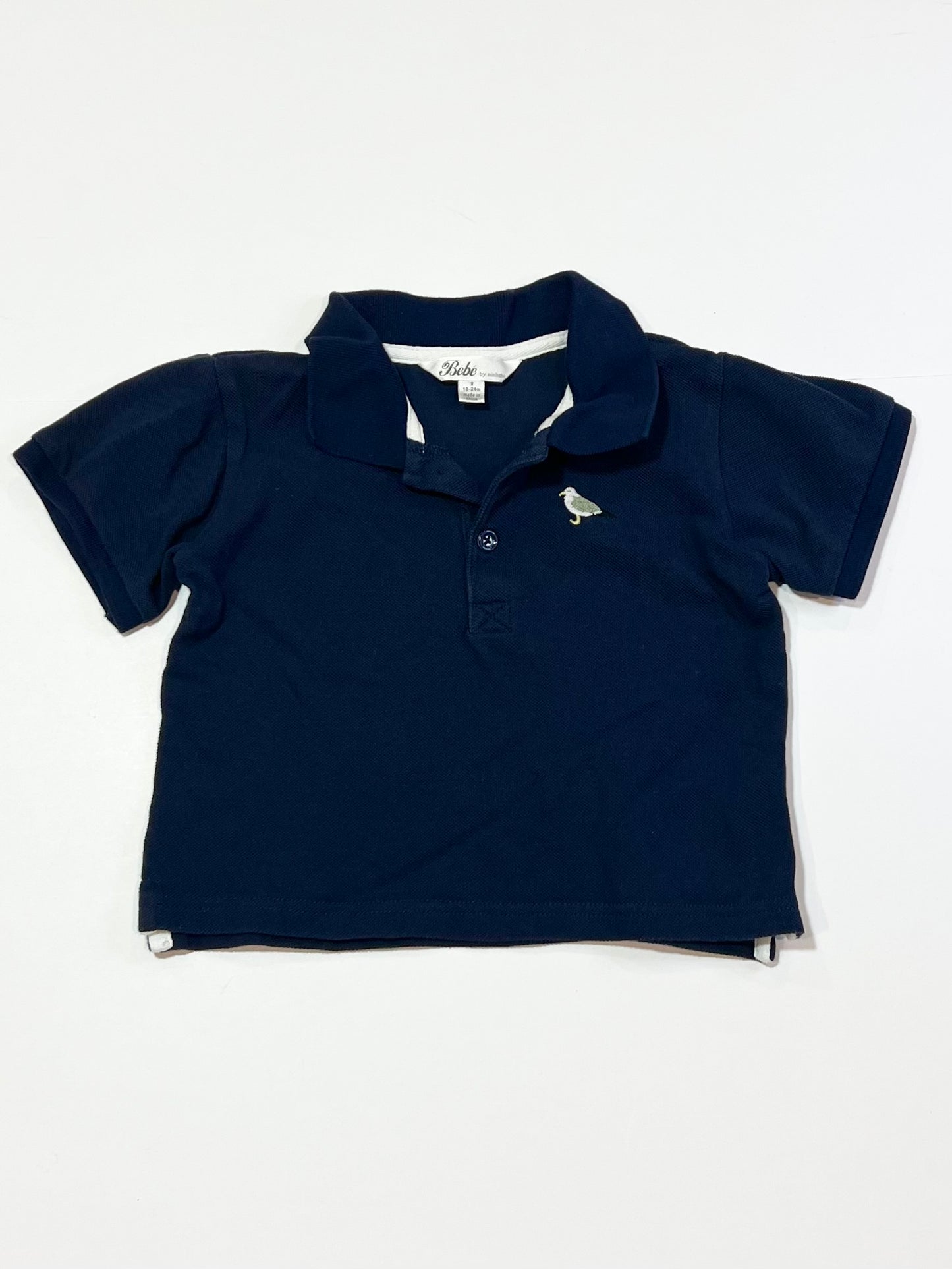 Navy seagull polo shirt - Size 2