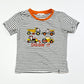 Striped trucks applique tee - Size 2