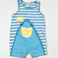 Striped shark romper - Size 2