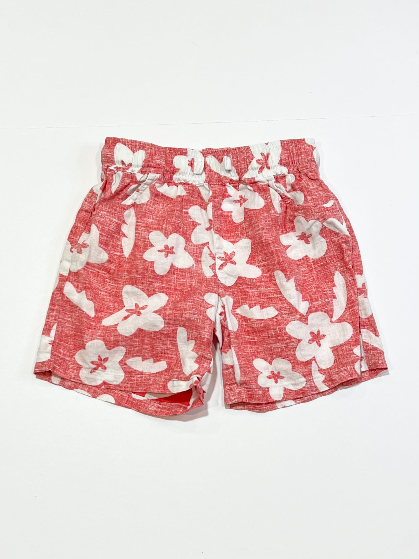 Red floral shorts - Size 4