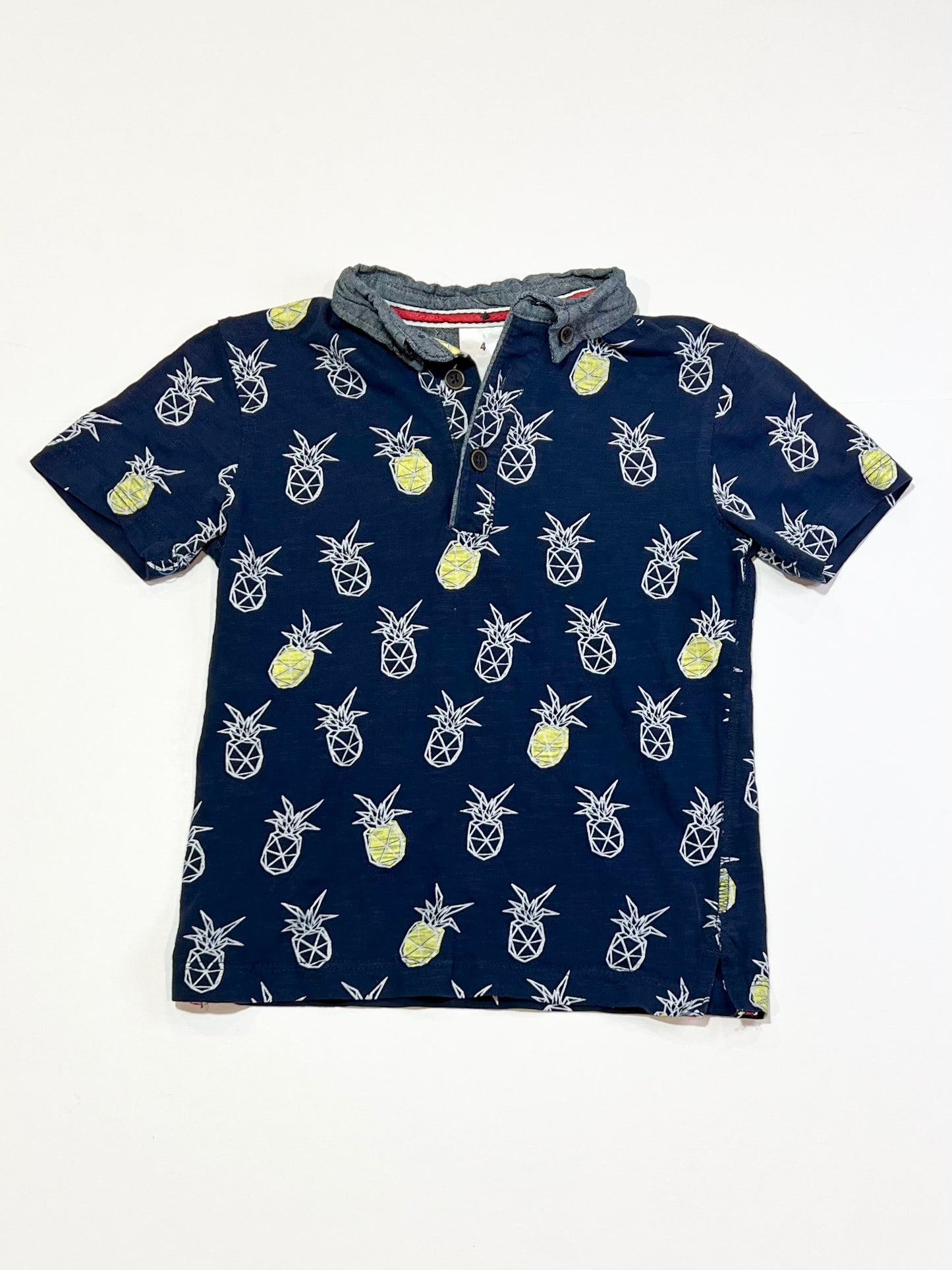 Navy pineapples polo shirt - Size 4