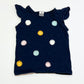 Navy pompom flutter tank - Size 4
