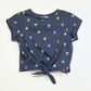Cropped tie-up tee - Size 4