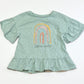 Green rainbow tee - Size 4-5